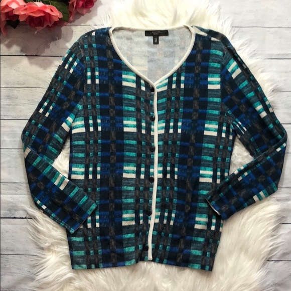 MaxMara Sweaters - MaxMara Weekend Watercolor Geometric Cardigan